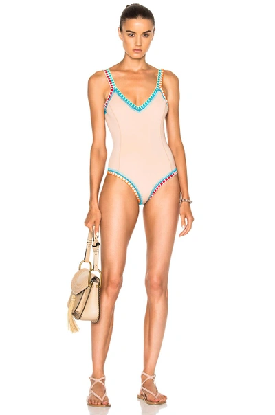 Shop Kiini Luna Scoop Back Swimsuit In Nude Multi