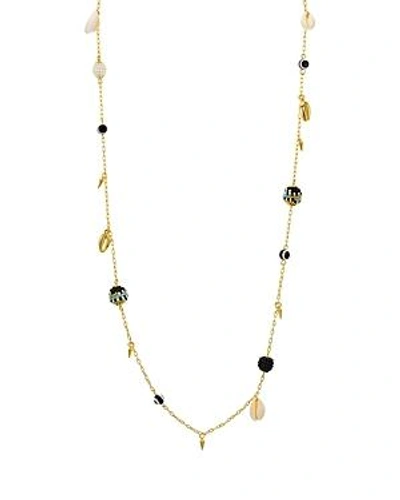 Shop Rebecca Minkoff Bead & Shell Chain Necklace, 34 In Blue/gold
