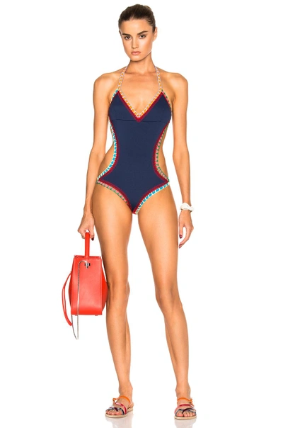 Shop Kiini Tasmin Mono Swimsuit In Navy Multi