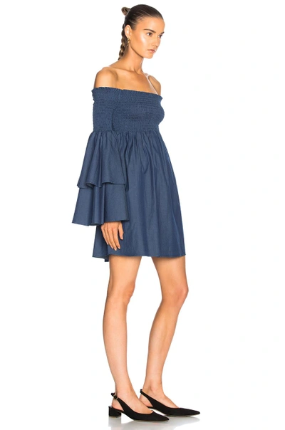 Shop Caroline Constas Appolonia Dress In Blue