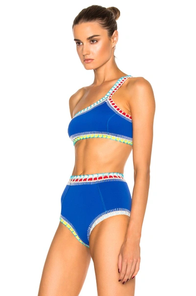 Shop Kiini Tuesday One Shoulder Bikini Top In Blue
