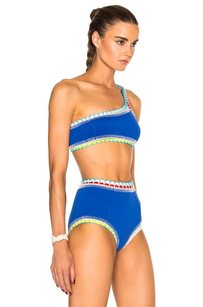 Shop Kiini Tuesday One Shoulder Bikini Top In Blue