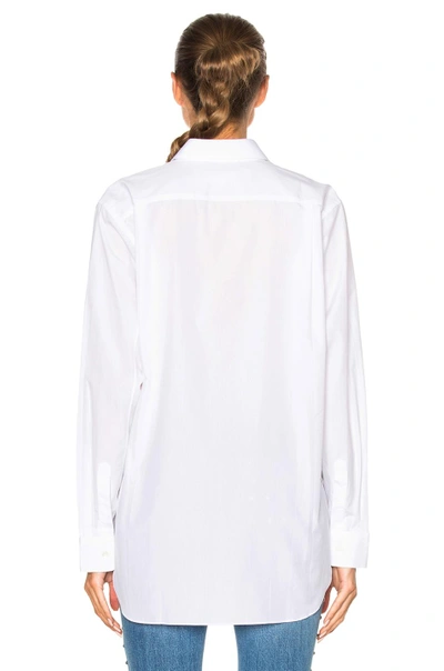 Shop Comme Des Garçons Play Small Black Emblem Cotton Button Down In White