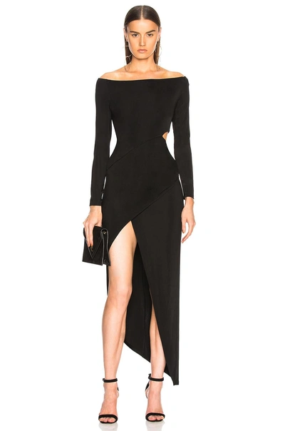 Shop Michelle Mason Boatneck Wrap Dress In Black