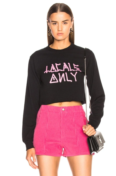 Shop Adaptation Locals Only Cropped Tee In Black