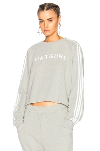 Shop Baja East That Girl Cropped Sweatshirt In Gray