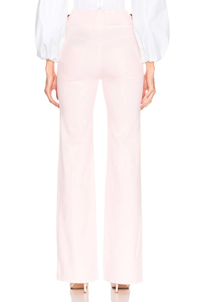 Shop Chloé Chloe Bleached Denim Belted High Waisted Jeans In Pink