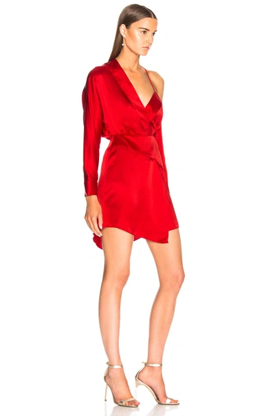 Shop Michelle Mason Off Shoulder Dress In Red