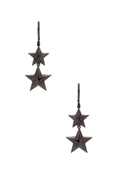 Shop Lynn Ban Double Pave Star Earrings In Metallics