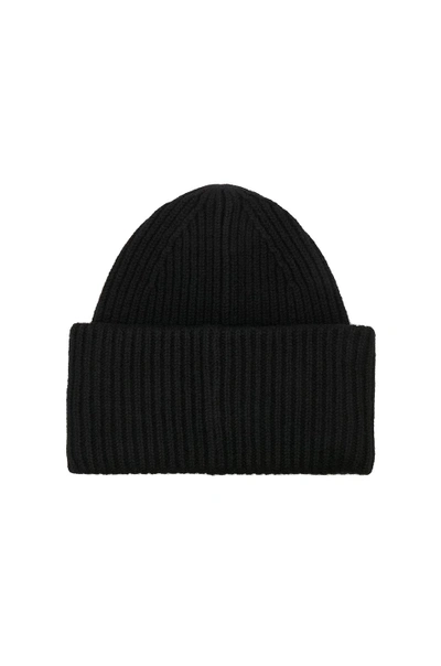 Shop Acne Studios Pansy Face Beanie In Black