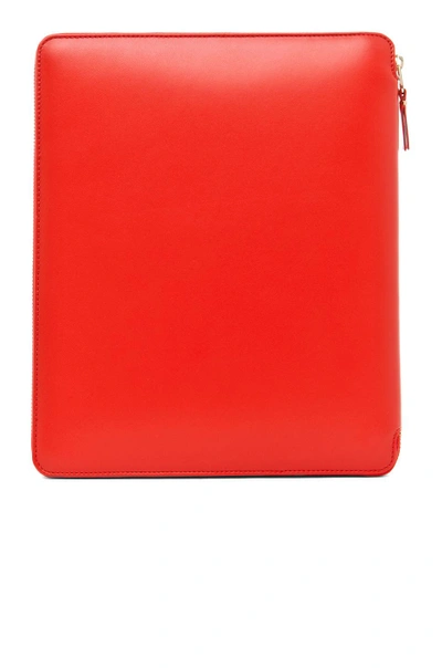 Shop Comme Des Garçons Luxury Leather Ipad Case In Orange