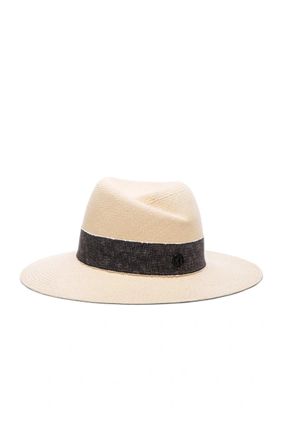 Shop Maison Michel Virginie Hat In Neutrals