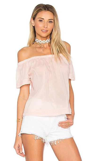 Shop Bella Dahl Pintuck Off Shoulder Top In Pink