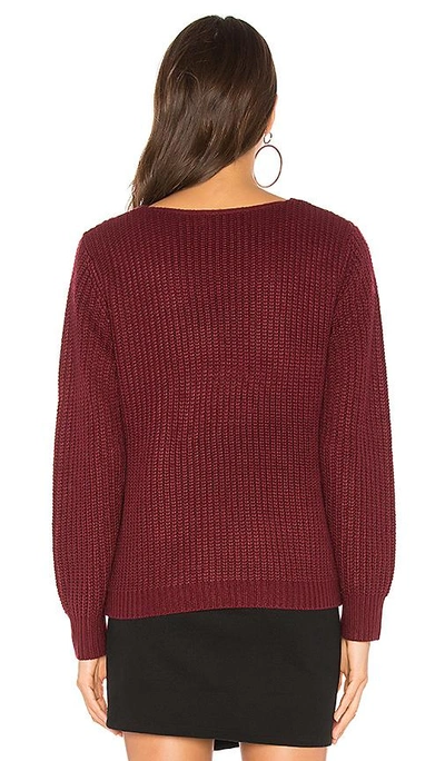 Shop Minkpink Carmen Wrap Front Sweater In Wine