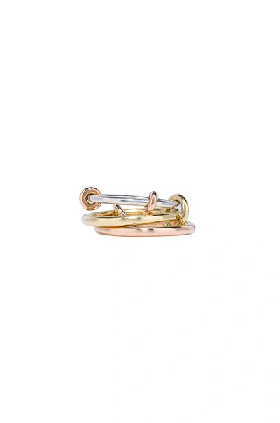 Shop Spinelli Kilcollin Raneth Mx Ring In Sterling Silver  18k Rose Gold  And 18k 