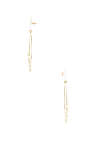 Shop Modern Weaving Lobe Chandelier Earrings In Metallics