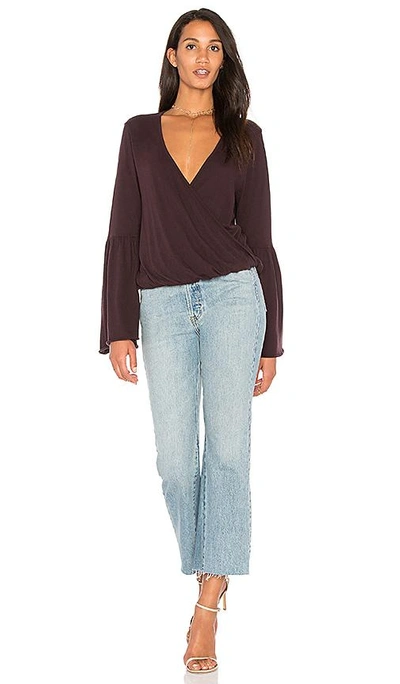 Shop Chaser Cotton Jersey Surplice Top In Purple