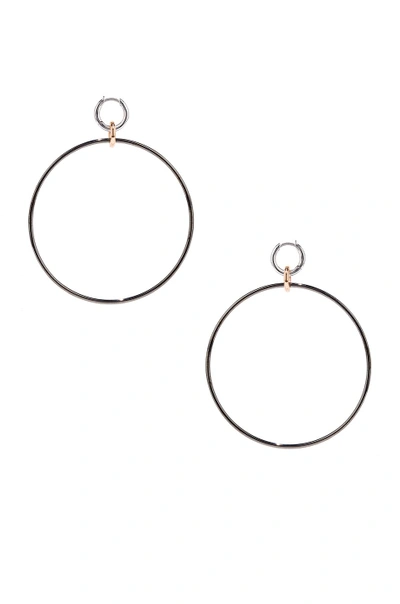 Shop Spinelli Kilcollin Altraire Noir Hoop Earrings In Black Rhodium Plated Silver