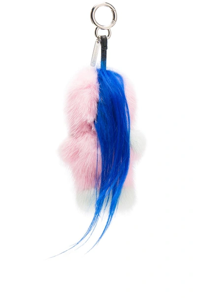 Shop Fendi Piro-chan Mink Fur Charm In Pink,blue