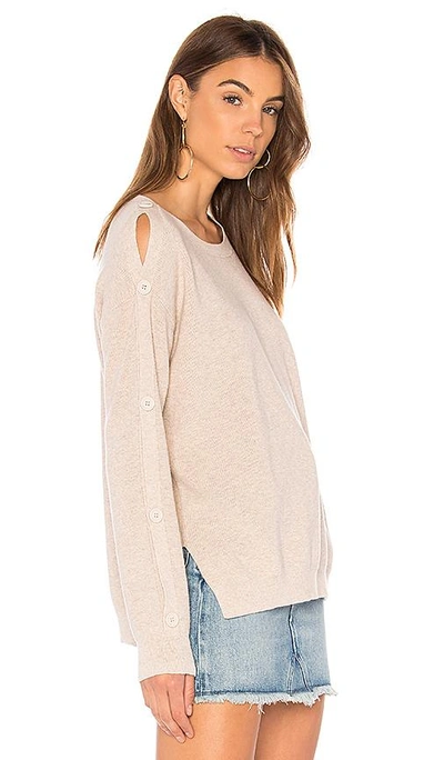 Shop 525 America Button Sleeve Pullover In Beige