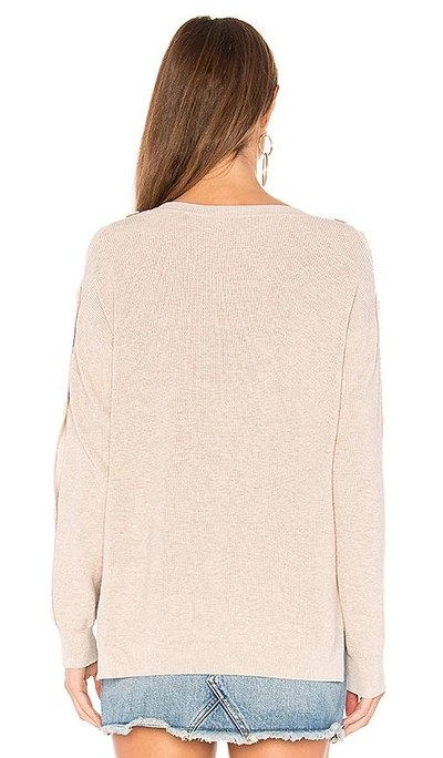 Shop 525 America Button Sleeve Pullover In Beige