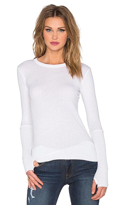 Enza Costa Colorblock Cotton-cashmere Top In White | ModeSens