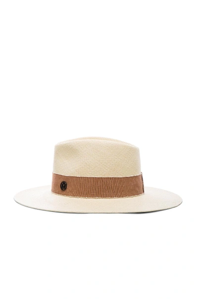 Shop Maison Michel Charles Hat In Neutrals