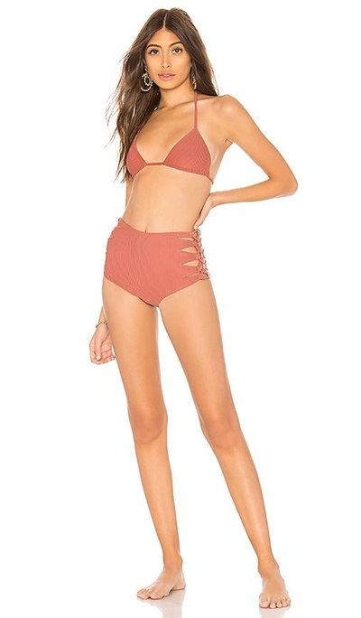 Shop Acacia Swimwear Queens Bottom In Lipstick Cord