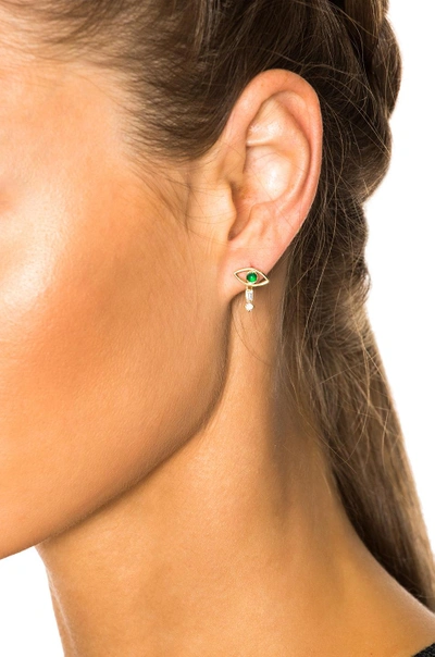 Shop Ileana Makri Tiny Single Eye Stud Earring In Metallics
