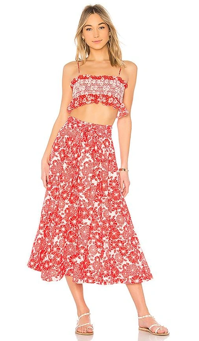 Shop Lisa Marie Fernandez Selena Crop Top In Red