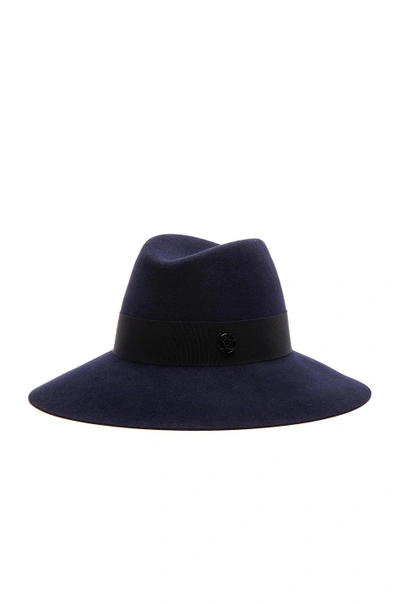 Shop Maison Michel Kate Hat In Blue.