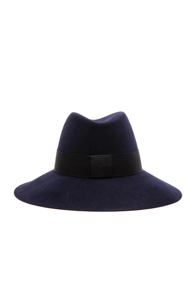 Shop Maison Michel Kate Hat In Blue.