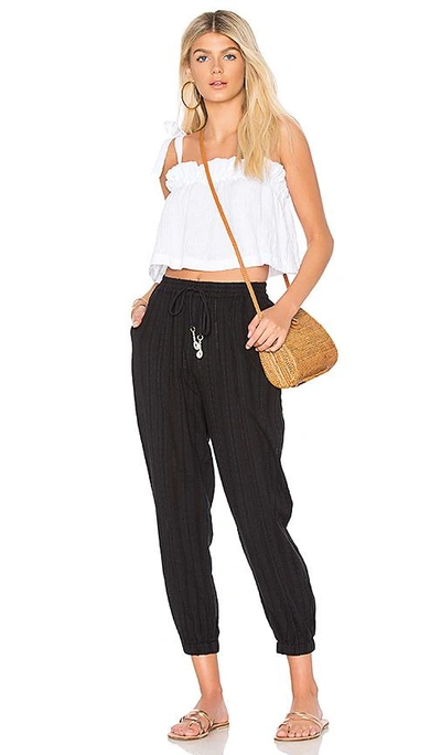 Shop Seafolly Washed Dobby Beach Pant In Black