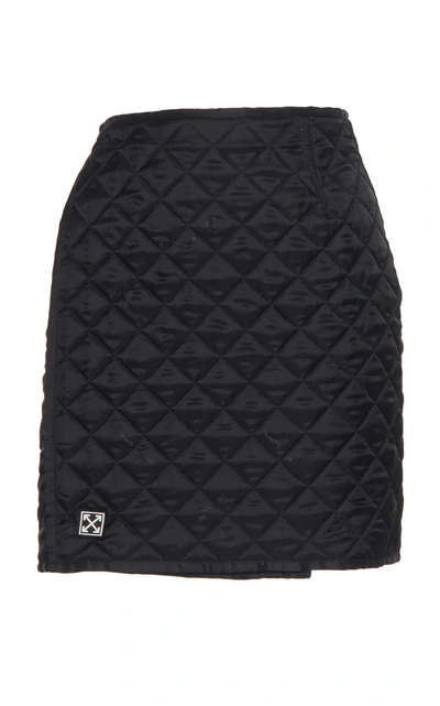 Shop Off-white Quilted Mini Skirt In Black
