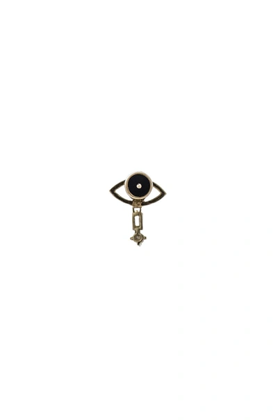 Shop Ileana Makri Tiny Single Eye Stud Earring In Metallics