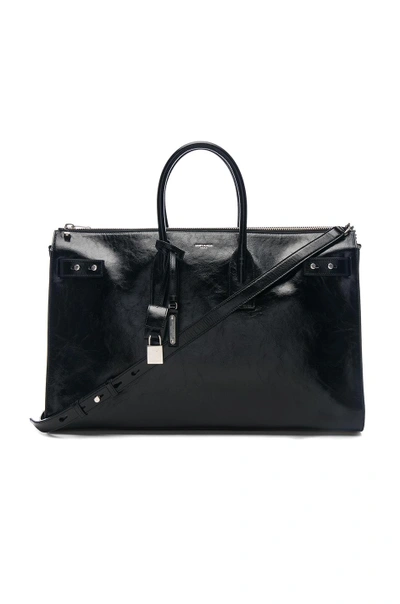 Shop Saint Laurent Medium Zipped Sac De Jour Supple Duffel Bag In Black