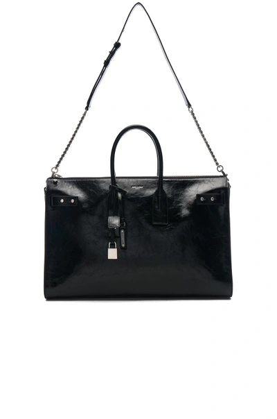 Shop Saint Laurent Medium Zipped Sac De Jour Supple Duffel Bag In Black