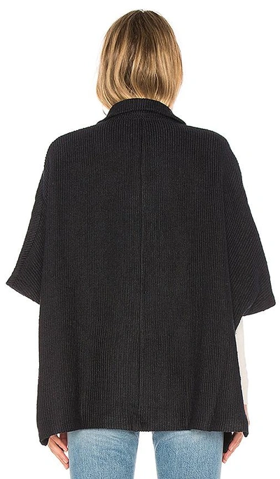 Shop Bobi Sweater Rib Cape In Black