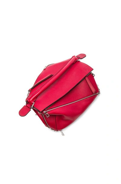 Shop Loewe Puzzle Zips Bag In Red
