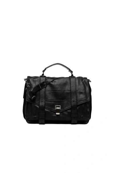 Shop Proenza Schouler Large Ps1 Leather In Black