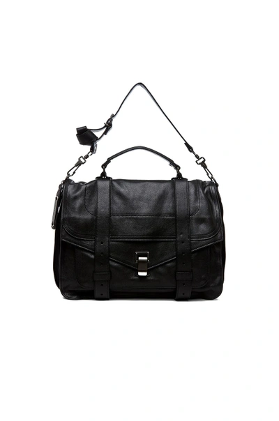 Shop Proenza Schouler Large Ps1 Leather In Black