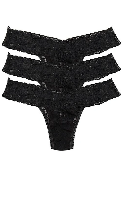 Shop Hanky Panky 3 Pack Low Rise Thong In Black