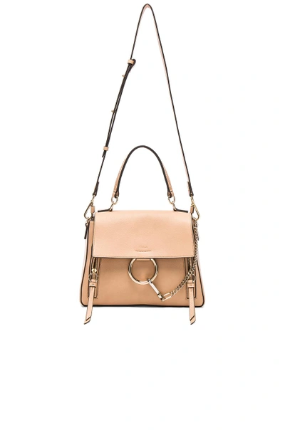 Shop Chloé Chloe Small Faye Day Bag Calfskin & Suede In Blush Nude