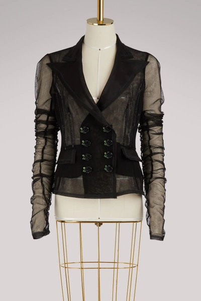 Shop Dolce & Gabbana Tulle Jacket In Black