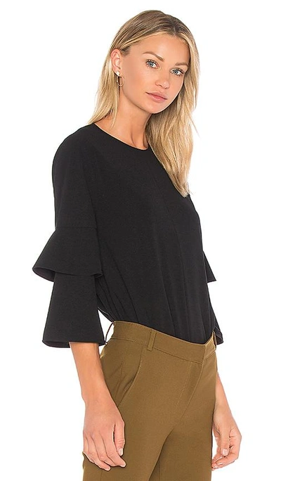 Shop Tibi Bell Sleeve Top In Black