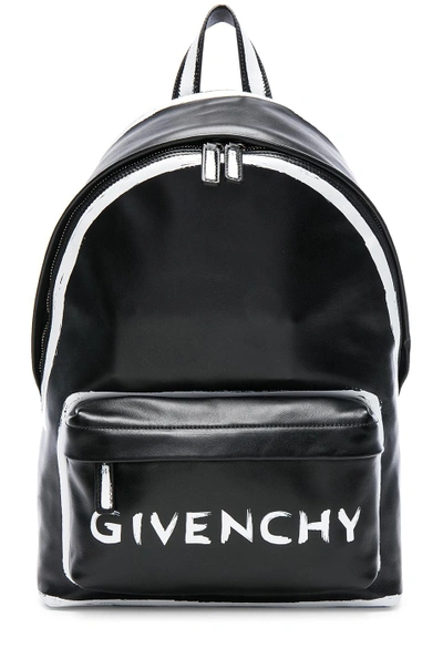 Shop Givenchy Small Leather Graffiti Print Backpack In Black