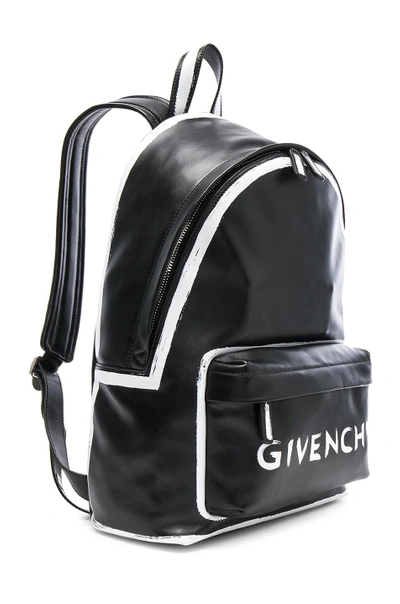 Shop Givenchy Small Leather Graffiti Print Backpack In Black