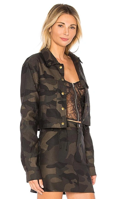 Shop By The Way. Hunter Camo Crop Jacket In Dark Green