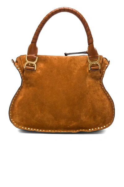 Shop Chloé Chloe Small Marcie Suede & Calfskin Satchel In Brown