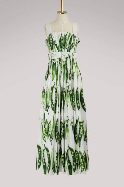 Shop Dolce & Gabbana Pees Strapless Dress In White/green